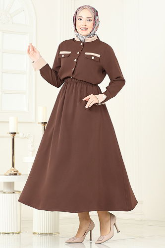 moda selvim Combined PL9192 Brown - Thumbnail