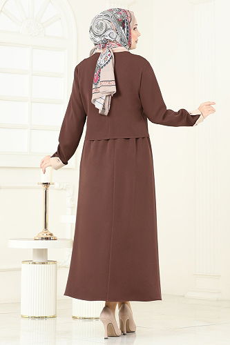 moda selvim طقم بني PL9192 - Thumbnail