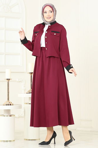 moda selvim Combined PL9192 Burgundy - Thumbnail