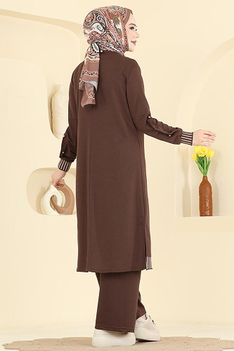 moda selvim طقم بني PL9193 - Thumbnail