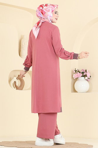 moda selvim طقم وردي غامق PL9193 - Thumbnail
