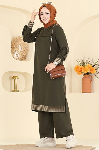 moda selvim طقم اخضر عفني PL9193 - Thumbnail