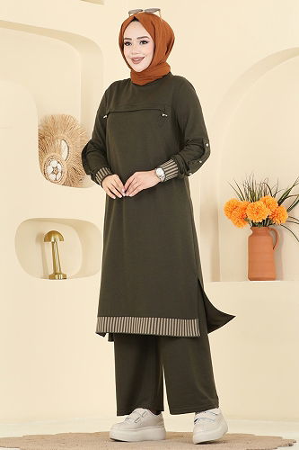 moda selvim طقم اخضر عفني PL9193 - Thumbnail