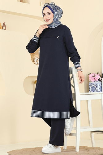 moda selvim طقم كحلي PL9193 - Thumbnail