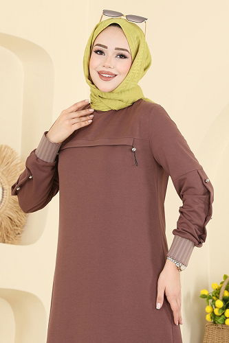 moda selvim طقم بيج وردي PL9193 - Thumbnail