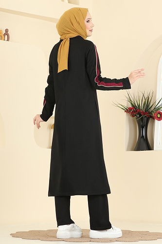 moda selvim طقم أسود PL9194 - Thumbnail