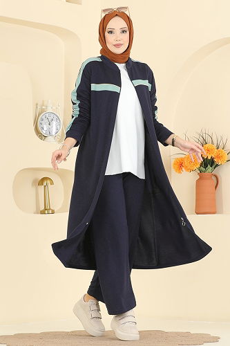 moda selvim طقم كحلي PL9194 - Thumbnail