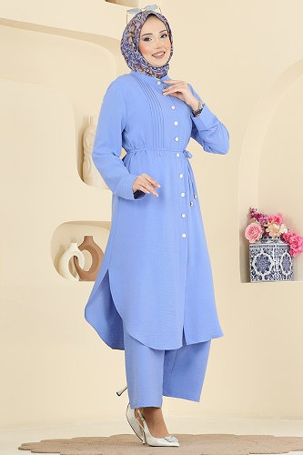 moda selvim طقم أزرق فاتح PL9204 - Thumbnail