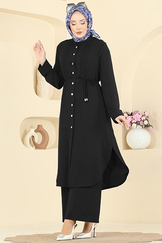 moda selvim طقم أسود PL9204 - Thumbnail