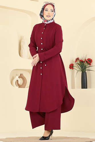 moda selvim Combined PL9204 Burgundy - Thumbnail