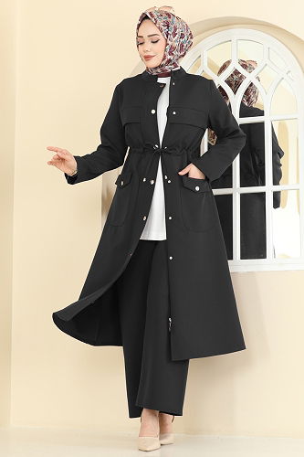 moda selvim طقم أسود PL9205 - Thumbnail