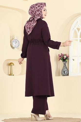 moda selvim طقم توتي غامق PL9205 - Thumbnail