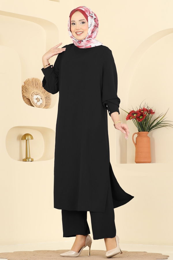 Modaselvim Hijab Combinations Combined PL9207 Black