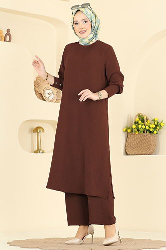 moda selvim Combined PL9207 Brown - Thumbnail