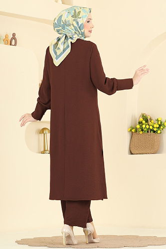 moda selvim Combined PL9207 Brown - Thumbnail