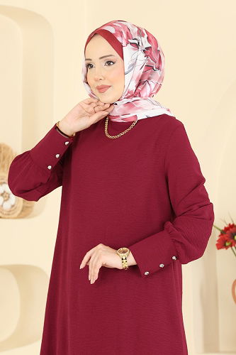 moda selvim طقم خمري PL9207 - Thumbnail