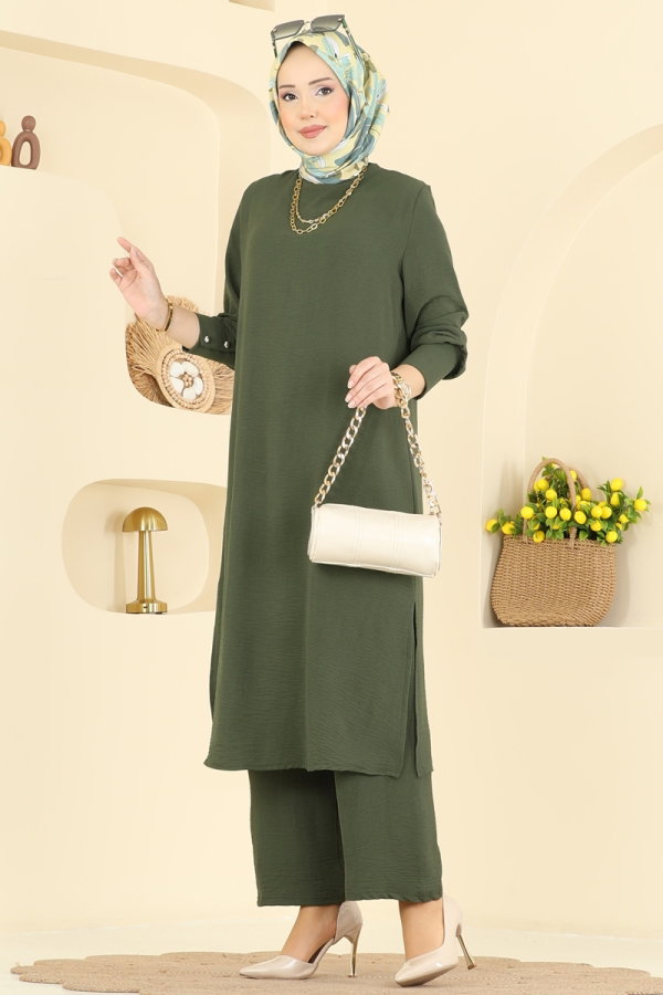 Modaselvim Hijab Combinations Combined PL9207 Khaki