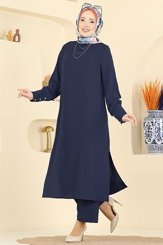 moda selvim طقم كحلي PL9207 - Thumbnail