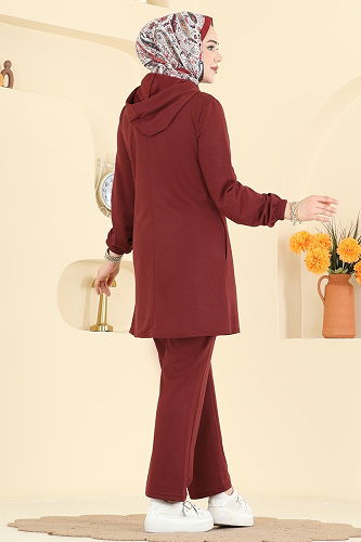 moda selvim طقم خمري PL9210 - Thumbnail