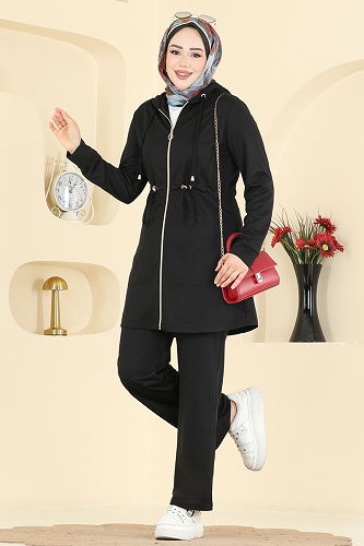 moda selvim طقم أسود PL9212 - Thumbnail