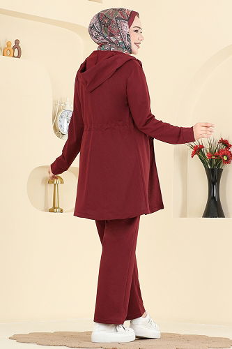 moda selvim طقم خمري PL9212 - Thumbnail