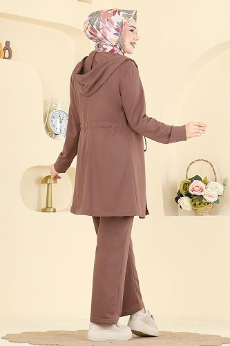 moda selvim طقم بيج وردي PL9212 - Thumbnail