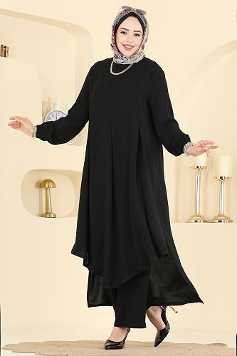 moda selvim طقم أسود PL9213 - Thumbnail