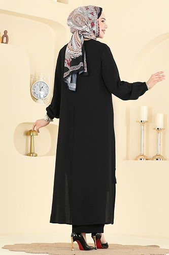 moda selvim طقم أسود PL9213 - Thumbnail