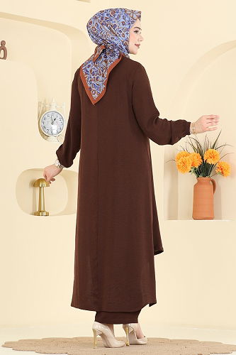 moda selvim طقم بني PL9213 - Thumbnail