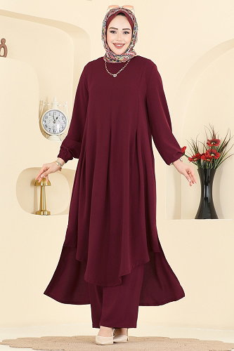 moda selvim Combined PL9213 Burgundy - Thumbnail