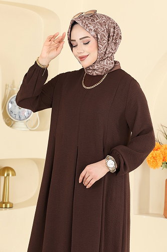 moda selvim طقم بني غامق PL9213 - Thumbnail