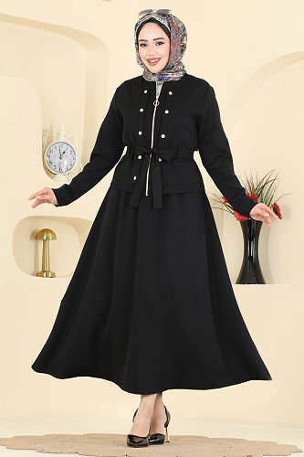 moda selvim طقم أسود PL9214 - Thumbnail