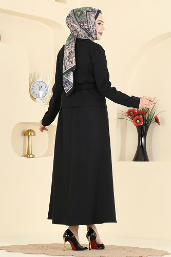 moda selvim طقم أسود PL9214 - Thumbnail