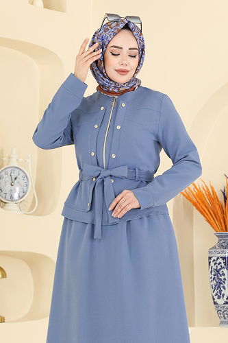 moda selvim طقم أزرق PL9214 - Thumbnail