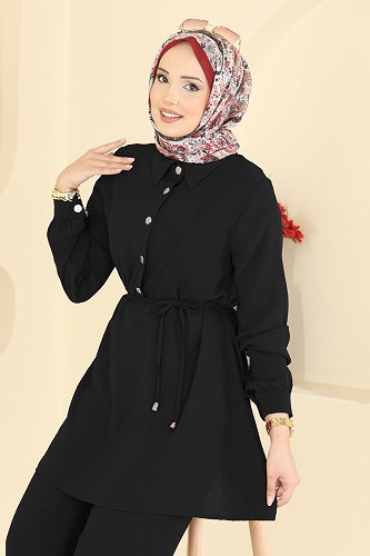 moda selvim طقم أسود PL9215 - Thumbnail