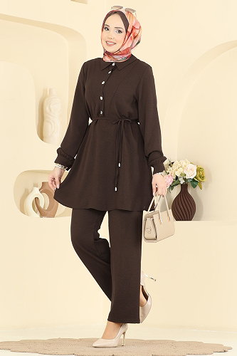 moda selvim طقم بني PL9215 - Thumbnail