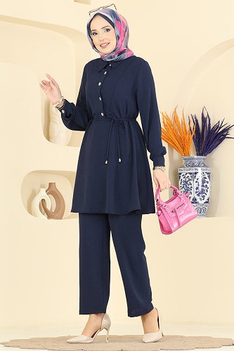 moda selvim طقم كحلي PL9215 - Thumbnail