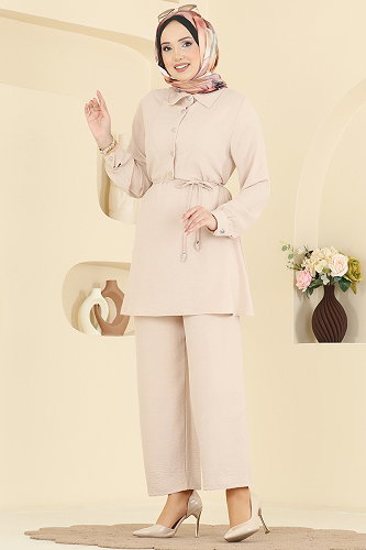 moda selvim طقم بيج PL9215 - Thumbnail