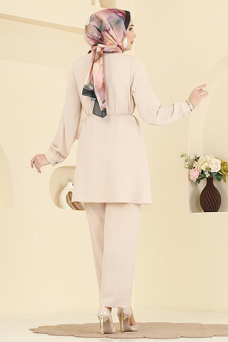 moda selvim طقم بيج PL9215 - Thumbnail