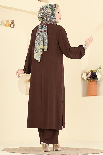 moda selvim طقم بني PL9217 - Thumbnail