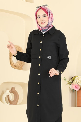 moda selvim طقم أسود PL9218 - Thumbnail