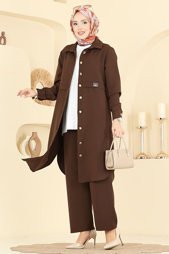 moda selvim Combined PL9218 Brown - Thumbnail