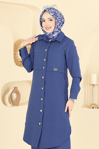 moda selvim طقم ازرق PL9218 - Thumbnail