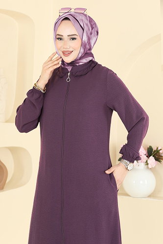 moda selvim طقم ليلكي غامق PL9223 - Thumbnail