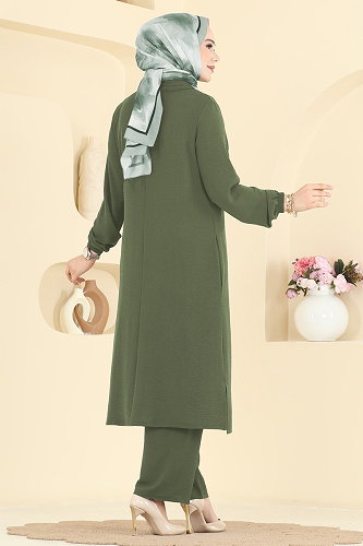 moda selvim طقم اخضر عفني PL9223 - Thumbnail