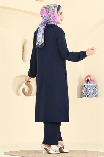 moda selvim طقم كحلي PL9223 - Thumbnail