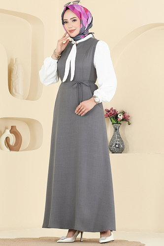moda selvim طقم رمادي غامق & سكري PL9227 - Thumbnail