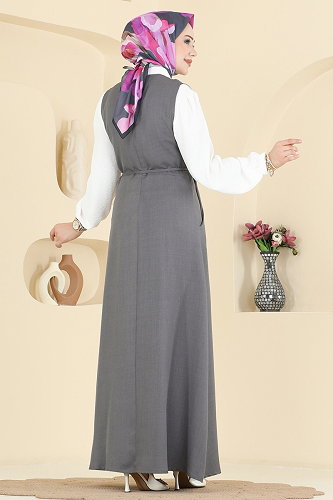 moda selvim طقم رمادي غامق & سكري PL9227 - Thumbnail