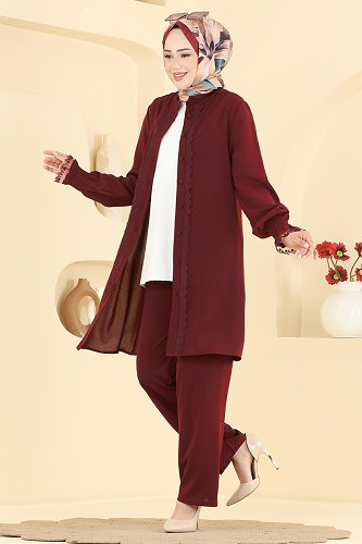 moda selvim Combined PL9228 Burgundy - Thumbnail