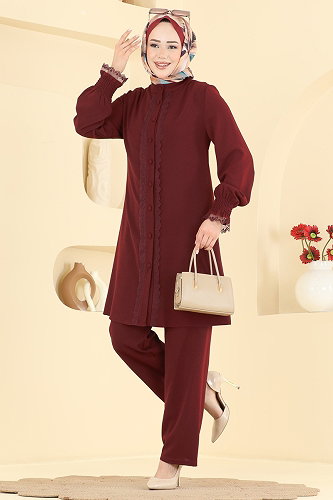 moda selvim Combined PL9228 Burgundy - Thumbnail